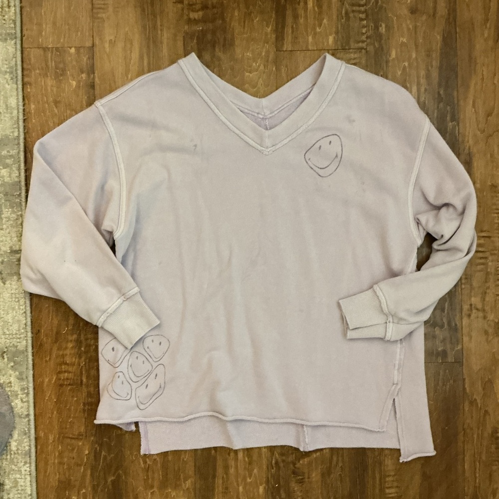 Aerie Purple V-Neck Sweater Soft Comfort